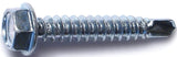 Midwest Fastener 10277 Screw, #8 Thread, 1 in L, Hex, Socket Drive, Self-Drilling Point, Steel, Zinc, 1 PK