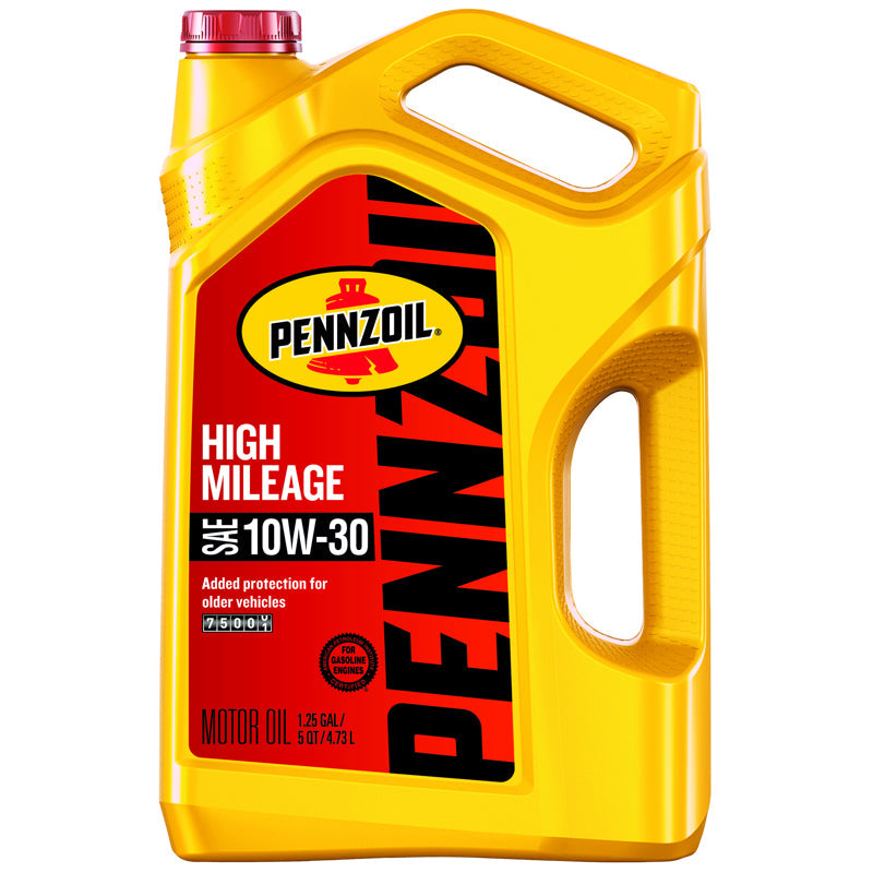 Pennzoil High Mileage 10W-30 Gasoline Conventional Motor Oil 5 qt 1 pk, Pack of 3