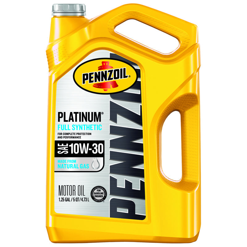 Pennzoil Platinum 10W-30 Gasoline Synthetic Motor Oil 5 qt 1 pk, Pack of 3