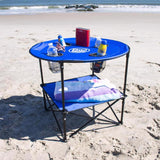 Rio Brands Plastic Blue 28 in. Round Foldable Picnic Table