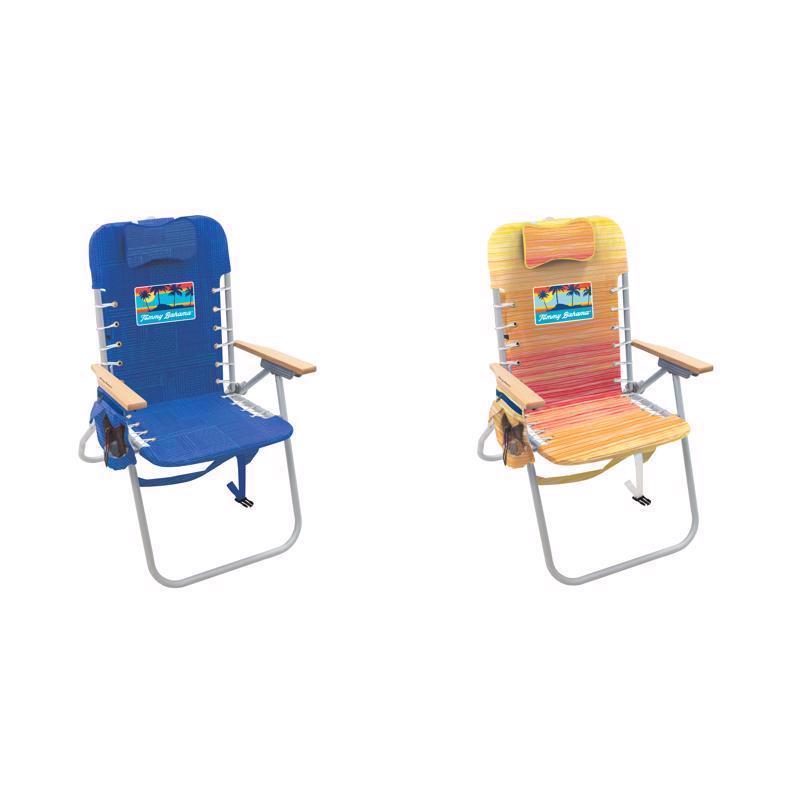 Tommy Bahama 4-Position Multicolored Beach Backpack Chair, Pack of 4