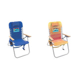 Tommy Bahama 4-Position Multicolored Beach Backpack Chair, Pack of 4