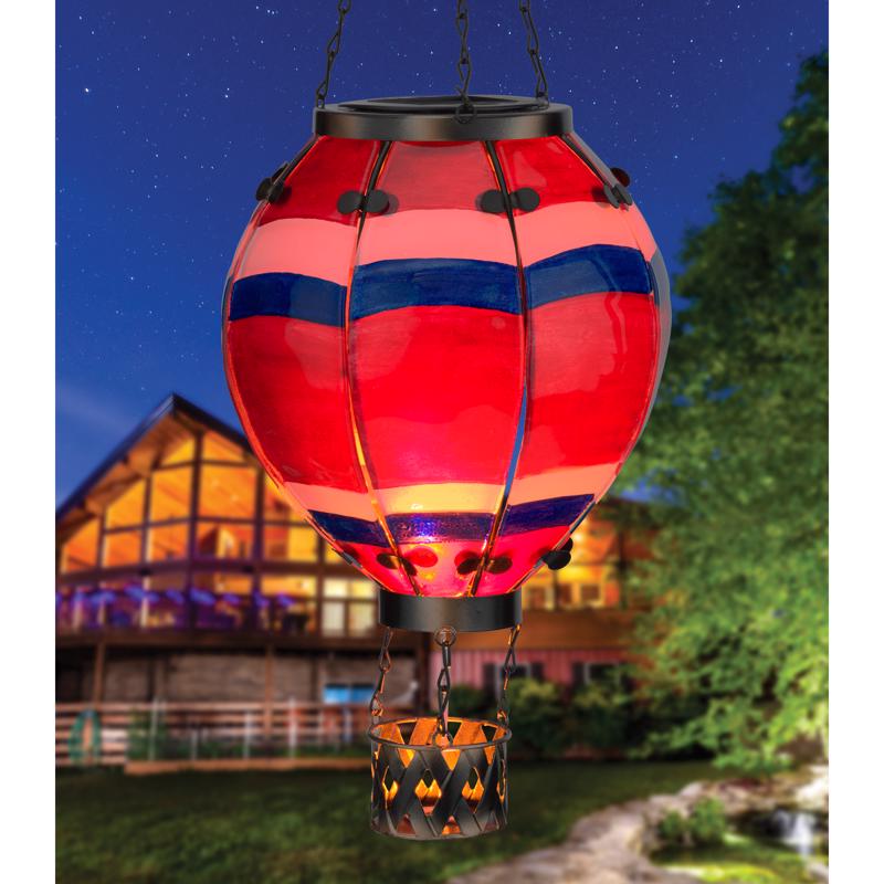 Regal Art & Gift Multicolored Glass/Metal 23.5 in. H Hot Air Balloon Lantern, Pack of 4
