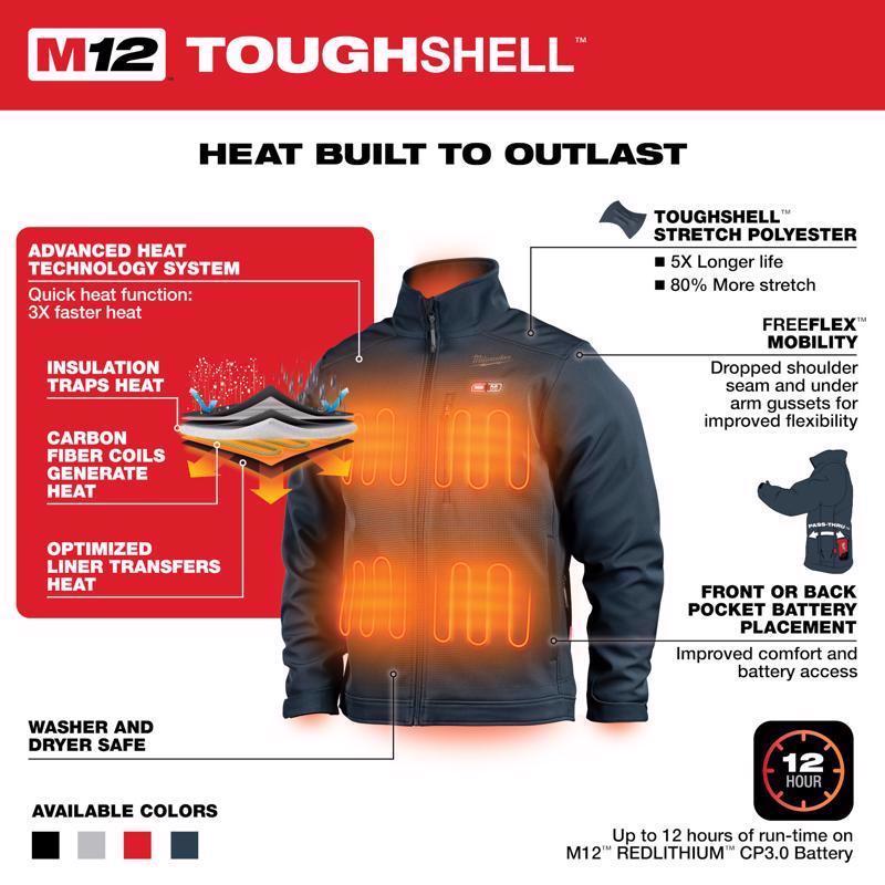 Milwaukee M12 XXL Long Sleeve Unisex Full-Zip Cordless Heated Jacket Blue