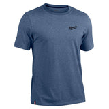 Milwaukee M Short Sleeve Men's Crew Neck Blue Hybrid Work Tee Shirt