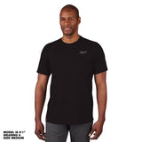 Milwaukee M Short Sleeve Men's Crew Neck Black Hybrid Work Tee Shirt