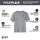 Milwaukee XXL Short Sleeve Men's Crew Neck Gray Hybrid Work Tee Shirt