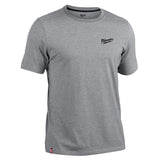 Milwaukee XL Short Sleeve Men's Crew Neck Gray Hybrid Work Tee Shirt