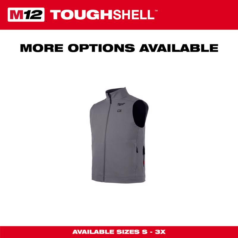 Milwaukee M12 M Sleeveless Unisex Full-Zip Heated Vest (Vest Only) Gray
