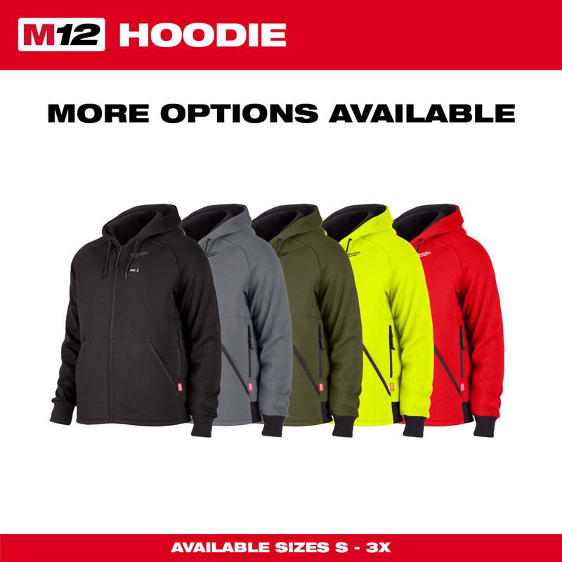 Milwaukee M12 XL Long Sleeve Men's Full-Zip Heated Hoodie (Hoodie Only) Green