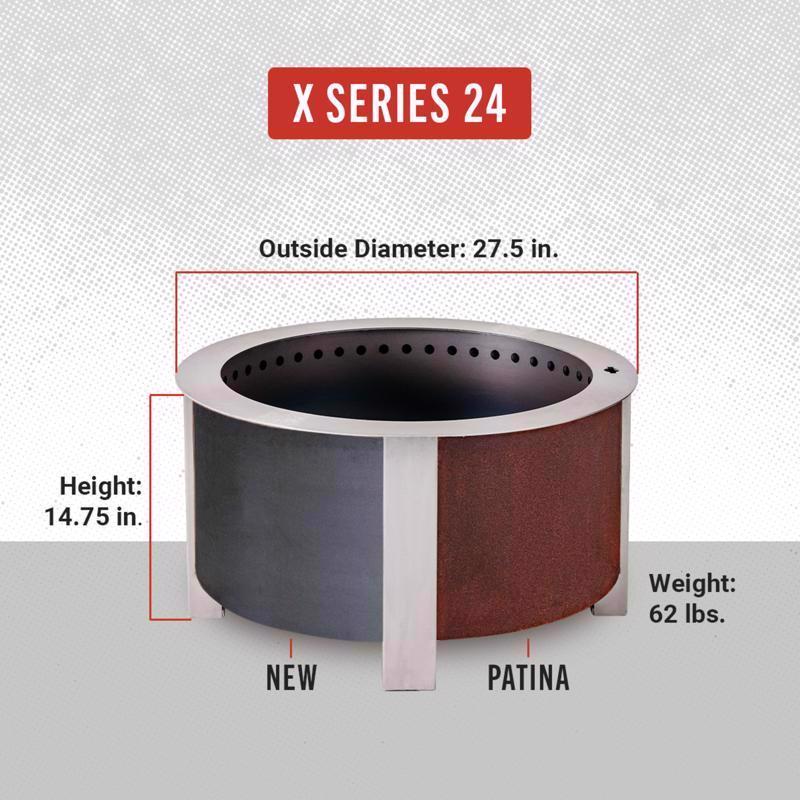 Breeo X Series 24 Corten Smokeless Fire Pit 24 in. W Corten Steel Outdoor Round Wood Fire Pit