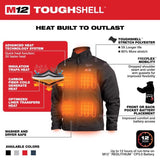 Milwaukee M12 Toughshell S Long Sleeve Men's Full-Zip Heated Jacket with Charger/Power Source Only B