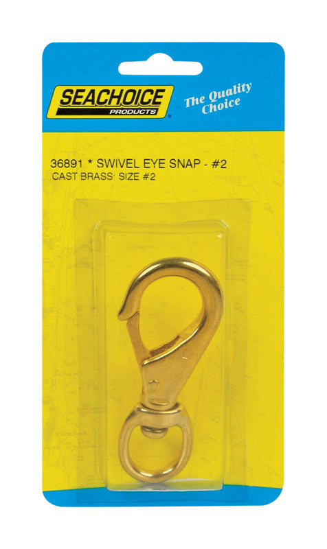 Seachoice Chrome-Plated Brass 3-3/4 in. L X 3/4 in. W Swivel Eye Snap Hook 1 pk