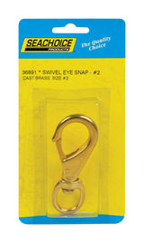 Seachoice Chrome-Plated Brass 3-3/4 in. L X 3/4 in. W Swivel Eye Snap Hook 1 pk