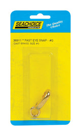 Seachoice Polished Brass 2 in. L X 7/16 in. W Fast Eye Snap 1 pk