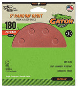 Gator 3722 Sanding Disc, 5 in Dia, 180 Grit, Very Fine, Aluminum Oxide Abrasive, Vented