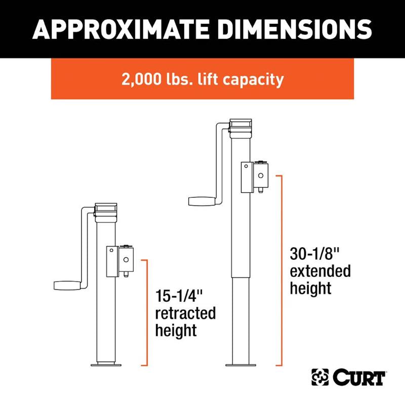 CURT 2000 lb For Trailer Jack