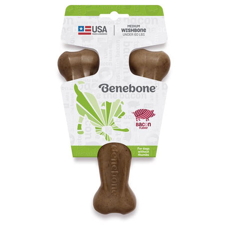 Benebone Brown Nylon Wishbone Chew Dog Toy 1 pk