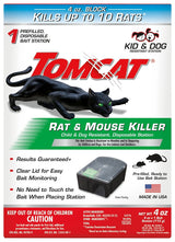 Tomcat 0370510 Disposable Rat and Mouse Killer, 4 oz Bait, 1 -Opening, Plastic, Black/Clear