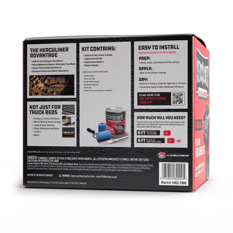 Herculiner Black Truck Bed Coating Kit 1 gal, Pack of 2