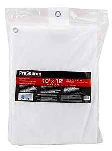 ProSource TW1012 Tarp, 12 ft L, 10 ft W, 10 mil Thick, Plastic, White