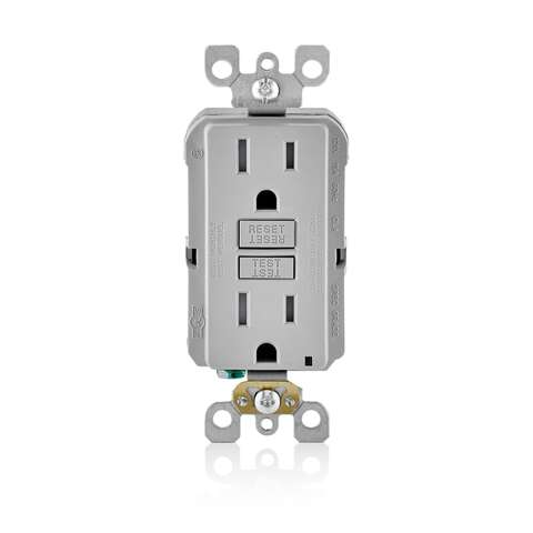 Leviton SmartlockPro 15 amps 125 V Duplex Light Gray GFCI Outlet 5-15R 1 pk