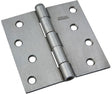 National Hardware N139-998 Broad Hinge, 4 in W Frame Leaf, 0.11 in Thick Frame Leaf, Steel, Steel, Removable, Loose Pin