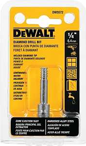 DEWALT DW5572 Drill Bit, 1/4 in Dia, 2-1/4 in OAL, Spiral Flute, 3/8 in Dia Shank, Round Shank