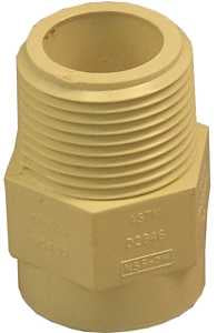 Nibco T00070D Pipe Adapter, 3/4 in, Slip x MIP, CPVC, SCH 40 Schedule