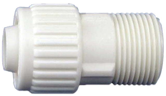 Flair-It 16872 Tube to Pipe Adapter, 3/4 in, PEX x MPT, Polyoxymethylene, White