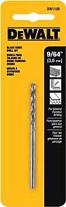 DEWALT DW1109 Jobber Drill Bit, 9/64 in Dia, 2-7/8 in OAL, Parabolic Flute, 9/64 in Dia Shank, Round Shank, Pack of 5