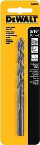 DEWALT DW1120 Jobber Drill Bit, 5/16 in Dia, 4-1/2 in OAL, Parabolic Flute, 5/16 in Dia Shank, Round Shank, Pack of 3