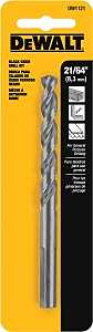 DEWALT DW1121 Jobber Drill Bit, 21/64 in Dia, 4-5/8 in OAL, Parabolic Flute, 21/64 in Dia Shank, Round Shank