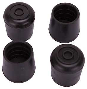 ProSource FE-50636-B Furniture Leg Tip, Round, Rubber, Black, 1 in Dia, 1-1/2 in H, Pack of 16