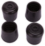 ProSource FE-50636-B Furniture Leg Tip, Round, Rubber, Black, 1 in Dia, 1-1/2 in H, Pack of 16