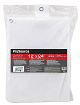 ProSource TW1224 Tarp, 24 ft L, 12 ft W, 10 mil Thick, Plastic, White