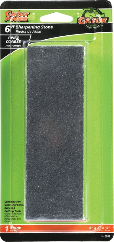 Gator 6061 Combination Sharpening Stone, 6 in L, 2 in W, 3/4 in Thick, Coarse/Medium, Aluminum Oxide Abrasive