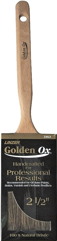 Linzer WC 2462-2.5 Paint Brush, 2-1/2 in W, 2-3/4 in L Bristle, Very Fine China Bristle, Flat Sash Handle