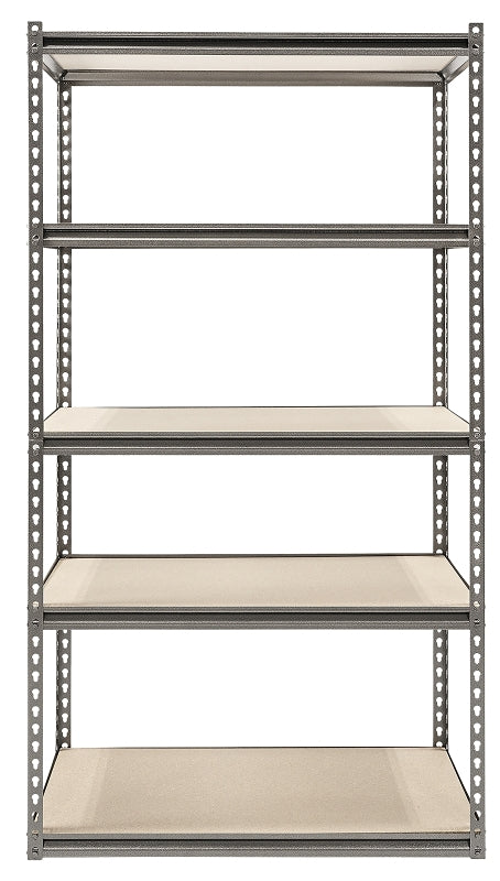 ProSource 310-ORG1505W Boltless Shelving Unit with Particle Boards, 4000 lb, 5-Shelf, 36 in OAW, 18 in OAD, 72 in OAH