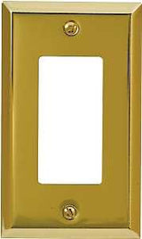 Amerelle 163RBR Wallplate, 4-15/16 in L, 2-7/8 in W, 1 -Gang, Steel, Polished Brass