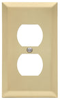 Amerelle 163DSB Receptacle Wallplate, 5 in L, 2-7/8 in W, 1 -Gang, Steel, Satin Brass, Screw Mounting, Pack of 4