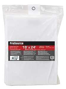 ProSource TW1824 Tarp, 24 ft L, 18 ft W, 10 mil Thick, Plastic, White