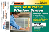 Frost King W.B. Marvin AWS1833 Window Screen, 18 in L, 19 to 33 in W, Aluminum