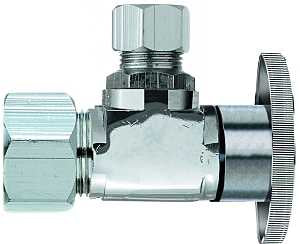 Plumb Pak PP20061LF Angle Shut-Off Valve, 5/8 x 3/8 in Connection, Compression, Quarter-Turn Actuator, Brass Body