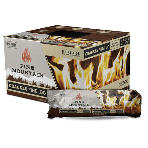 Pine Mountain Crackling Fire Log 3 hr 6 pk