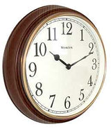 Westclox Classic Series 73004P Clock, Round, Woodgrain Frame, Plastic Clock Face, Analog