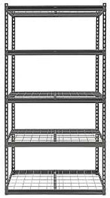 ProSource 310-ORG1505M Boltless Shelving Unit with Wire Decking, 5000 lb, 5-Shelf, 36 in OAW, 18 in OAD, 72 in OAH