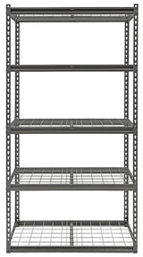 ProSource 310-ORG1505M Boltless Shelving Unit with Wire Decking, 5000 lb, 5-Shelf, 36 in OAW, 18 in OAD, 72 in OAH