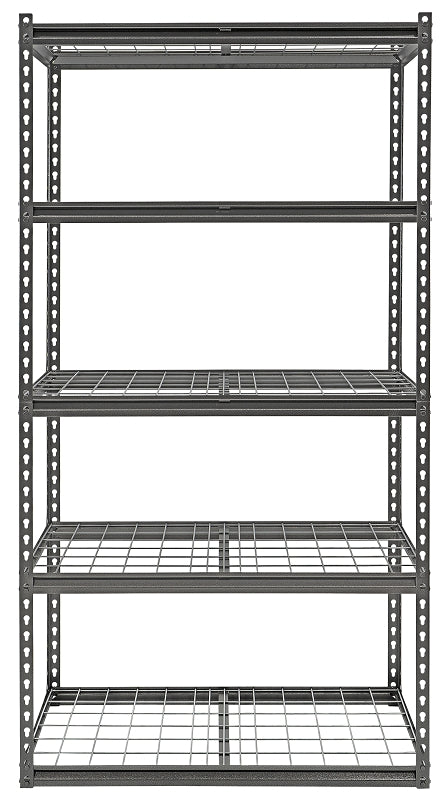 ProSource 310-ORG1505M Boltless Shelving Unit with Wire Decking, 5000 lb, 5-Shelf, 36 in OAW, 18 in OAD, 72 in OAH