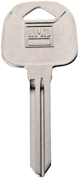 Hy-Ko 11010HY15 Automotive Key Blank, Brass, Nickel, For: Hyundai Vehicle Locks, HY15 Key Number, Pack of 10